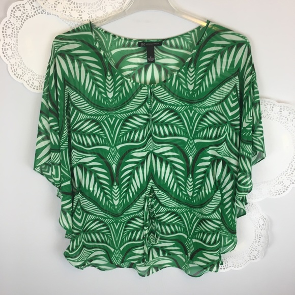 INC International Concepts Tops - INC Kelly Green Dolman Sleeve Drawstring Top Sz 8
